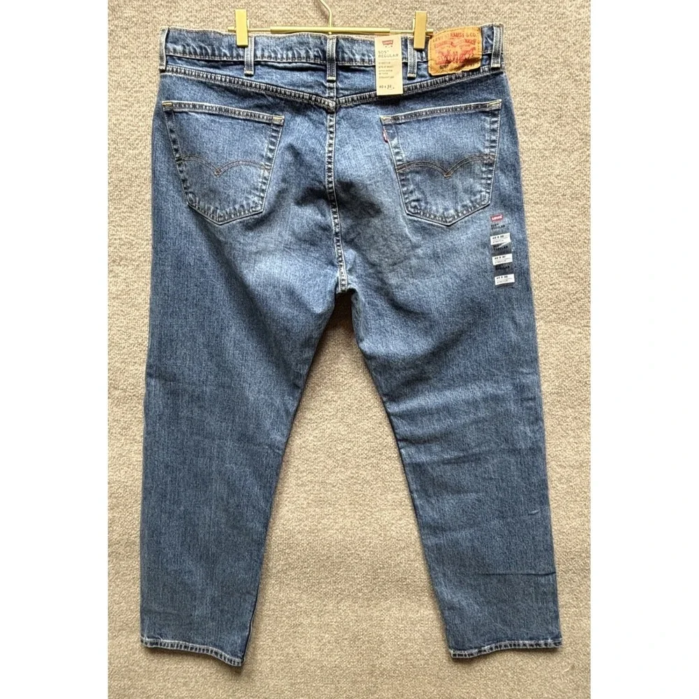 Levis Mens 505 Regular Fit Medium Wash Blue Denim Jeans Straight Leg 40x32 NWT